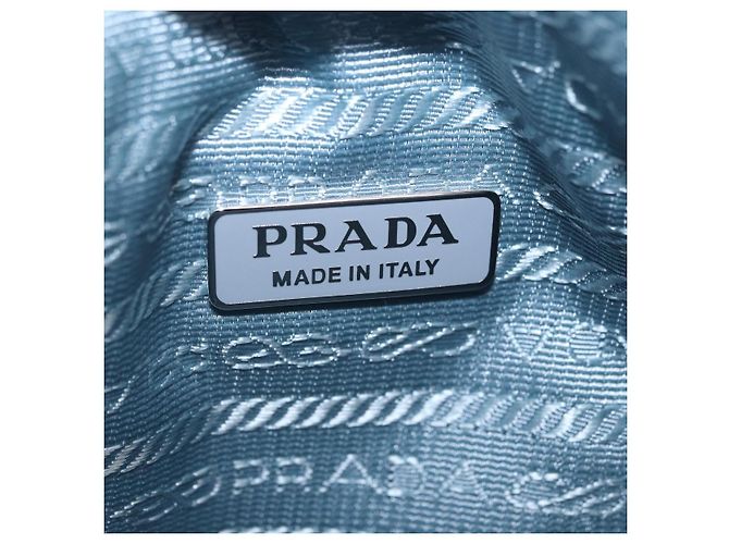 Bolsa de mão PRADA Canvas Blue Silver Auth ka6211V Prata Azul - vista 21
