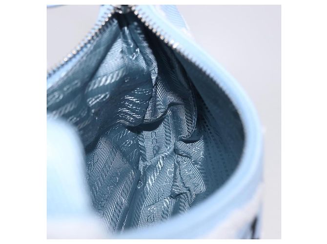 Bolsa de mão PRADA Canvas Blue Silver Auth ka6211V Prata Azul - vista 23