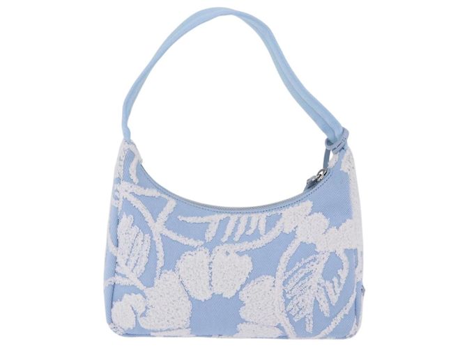 Bolsa de mão PRADA Canvas Blue Silver Auth ka6211V Prata Azul - vista 3