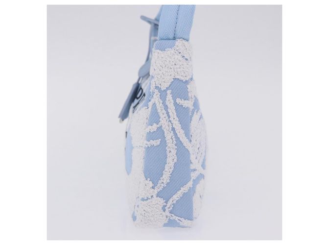 Bolsa de mão PRADA Canvas Blue Silver Auth ka6211V Prata Azul - vista 4