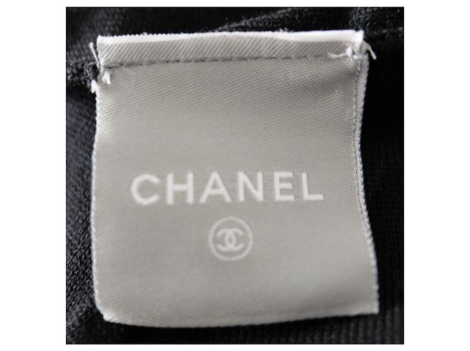 Chanel Sport Ärmelloser Wollpullover mit Logo-Besatz Herbst 2007 Schwarz - Ansicht 9