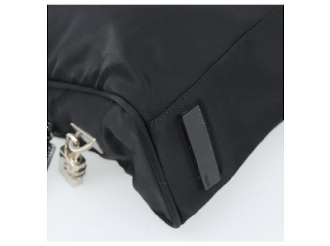 Sac à main PRADA Nylon Black Silver Auth 174539 Noir Argenté - vue 11