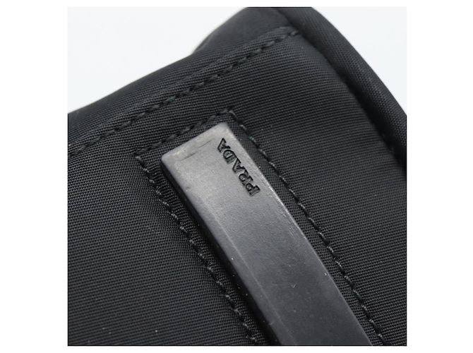 Sac à main PRADA Nylon Black Silver Auth 174539 Noir Argenté - vue 14