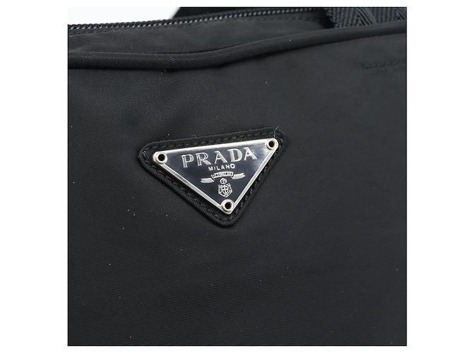 Sac à main PRADA Nylon Black Silver Auth 174539 Noir Argenté - vue 15