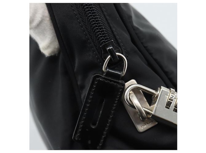 Sac à main PRADA Nylon Black Silver Auth 174539 Noir Argenté - vue 17