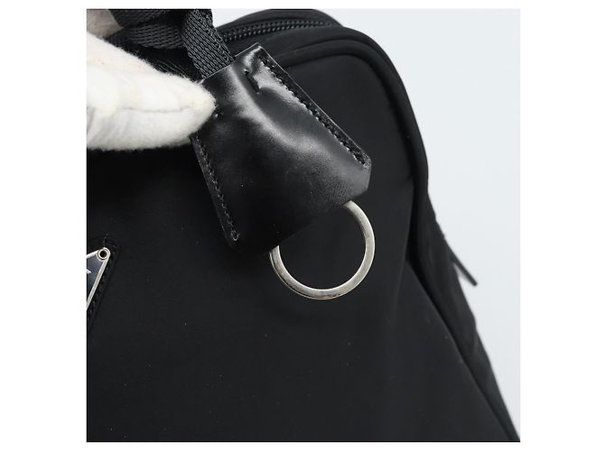 Sac à main PRADA Nylon Black Silver Auth 174539 Noir Argenté - vue 18