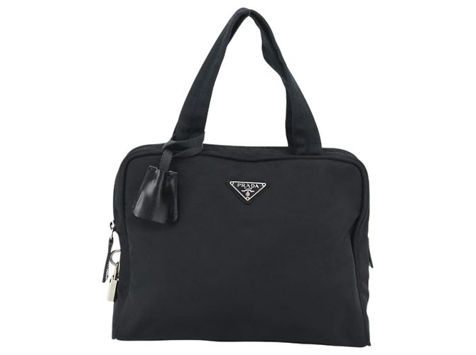 Sac à main PRADA Nylon Black Silver Auth 174539 Noir Argenté - vue 2