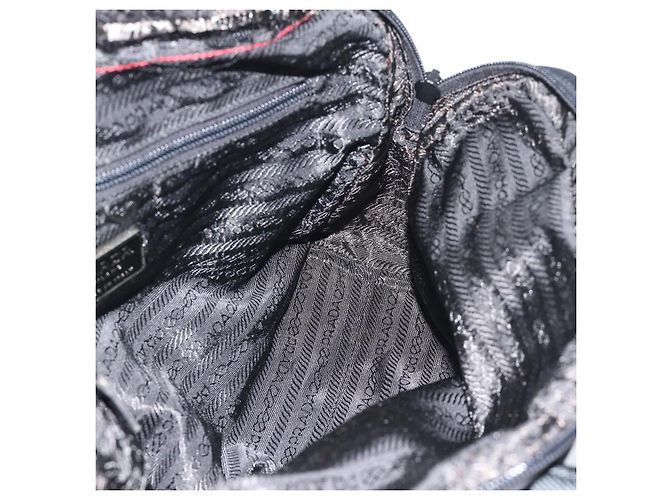 Sac à main PRADA Nylon Black Silver Auth 174539 Noir Argenté - vue 22