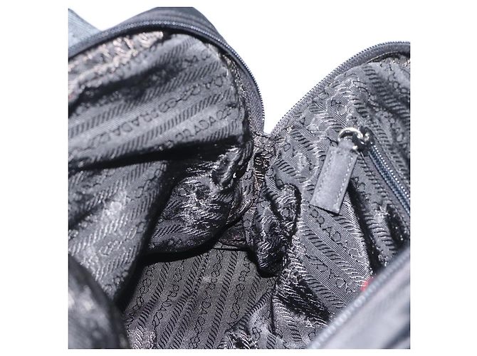 Sac à main PRADA Nylon Black Silver Auth 174539 Noir Argenté - vue 23