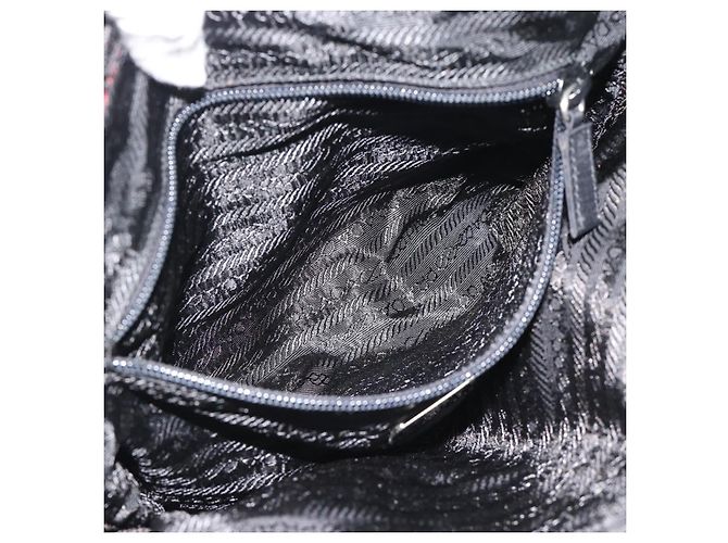 Sac à main PRADA Nylon Black Silver Auth 174539 Noir Argenté - vue 25