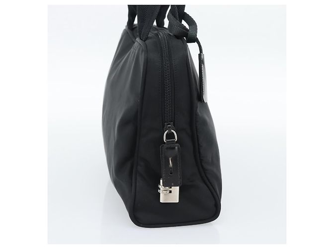 Sac à main PRADA Nylon Black Silver Auth 174539 Noir Argenté - vue 4