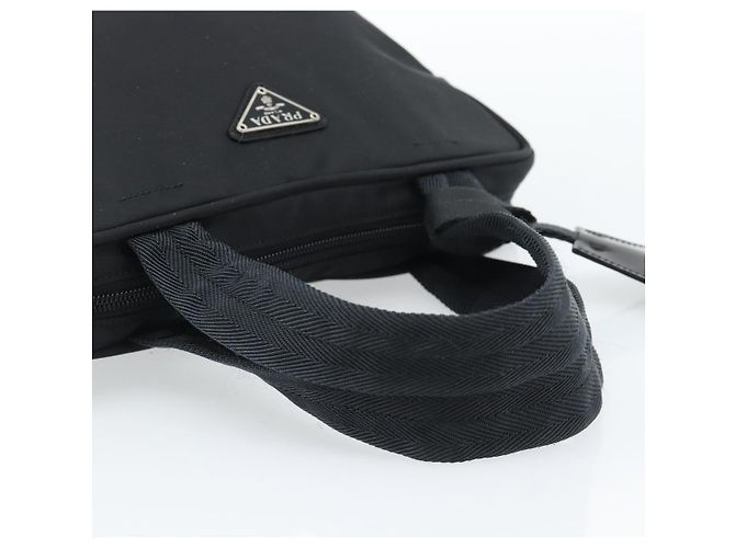 Sac à main PRADA Nylon Black Silver Auth 174539 Noir Argenté - vue 7