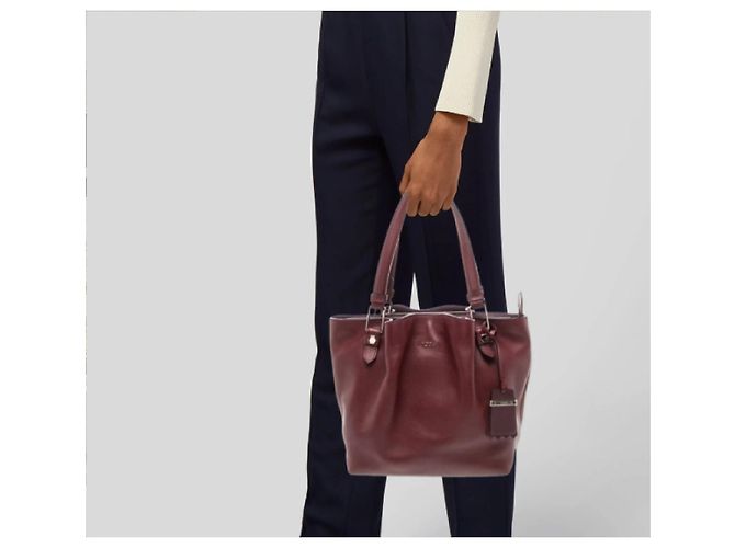 Tod's Bolsa Tote Flower em couro Borgonha Bordeaux - vista 11