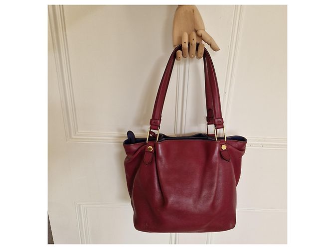 Tod's Bolsa Tote Flower em couro Borgonha Bordeaux - vista 3