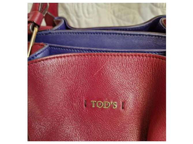 Tod's Bolsa Tote Flower em couro Borgonha Bordeaux - vista 5