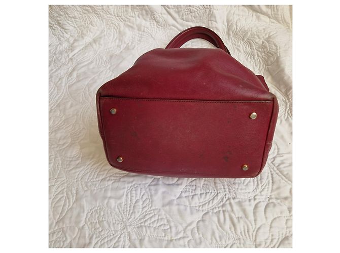 Tod's Bolsa Tote Flower em couro Borgonha Bordeaux - vista 7