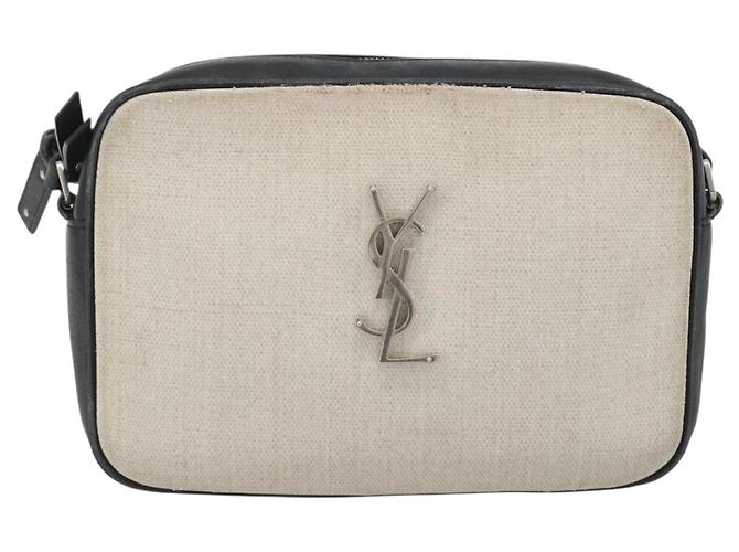 Autre Marque SAINT LAURENT Schultertasche Canvas Beige Silver 520534 Auth bs35824A Silber - vista 2
