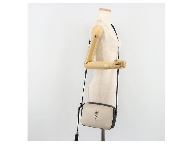Autre Marque SAINT LAURENT Schultertasche Canvas Beige Silver 520534 Auth bs35824A Silber - vista 24