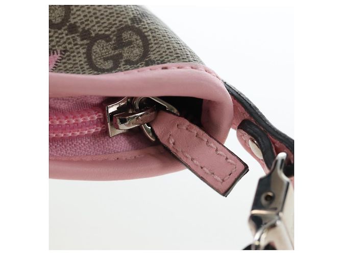 Borsa GUCCI GG Supreme Papagallo per bambini in PVC e pelle beige 297540 Auth 199825M D'oro - vista 10