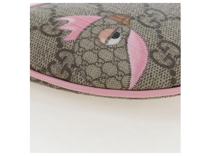 Borsa GUCCI GG Supreme Papagallo per bambini in PVC e pelle beige 297540 Auth 199825M D'oro - vista 15