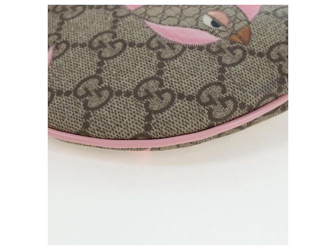 Borsa GUCCI GG Supreme Papagallo per bambini in PVC e pelle beige 297540 Auth 199825M D'oro - vista 18