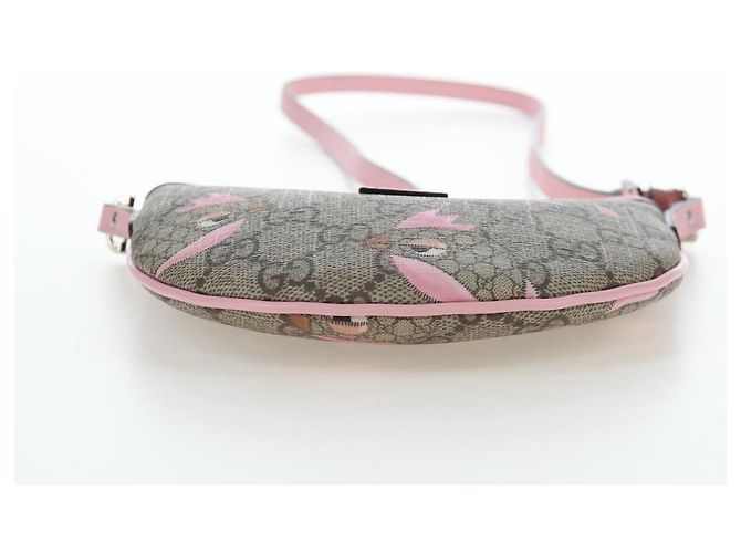 Borsa GUCCI GG Supreme Papagallo per bambini in PVC e pelle beige 297540 Auth 199825M D'oro - vista 5