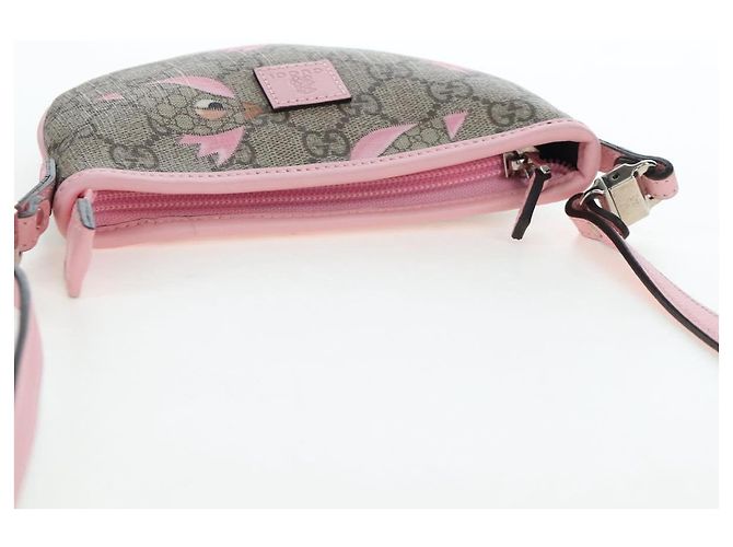 Borsa GUCCI GG Supreme Papagallo per bambini in PVC e pelle beige 297540 Auth 199825M D'oro - vista 6