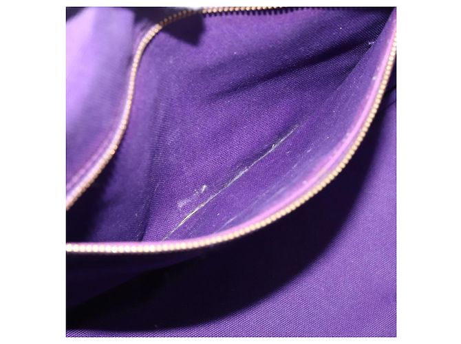 Saco Tote PRADA Canapa GM Canvas Roxo Ouro Auth 204261 Dourado - vista 21