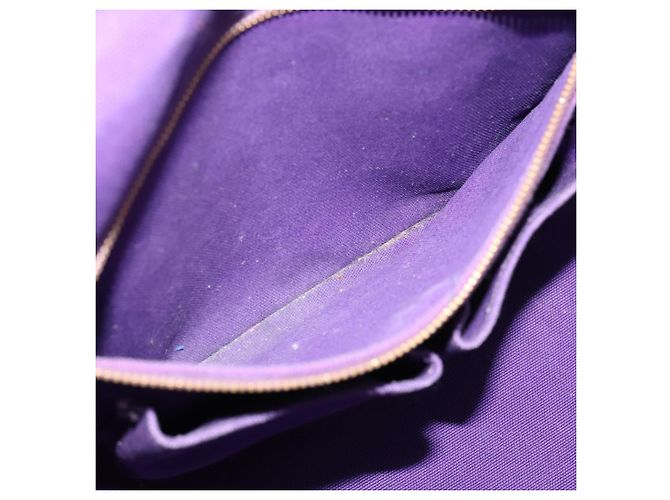 Saco Tote PRADA Canapa GM Canvas Roxo Ouro Auth 204261 Dourado - vista 23