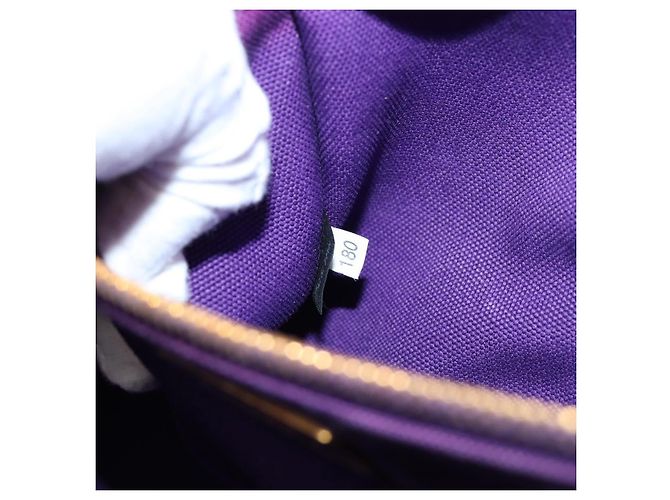 Saco Tote PRADA Canapa GM Canvas Roxo Ouro Auth 204261 Dourado - vista 24