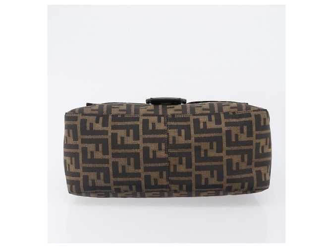 Borsa a tracolla FENDI Zucca Canvas Mamma Baguette Marrone Nero Auth am12622V - vista 11