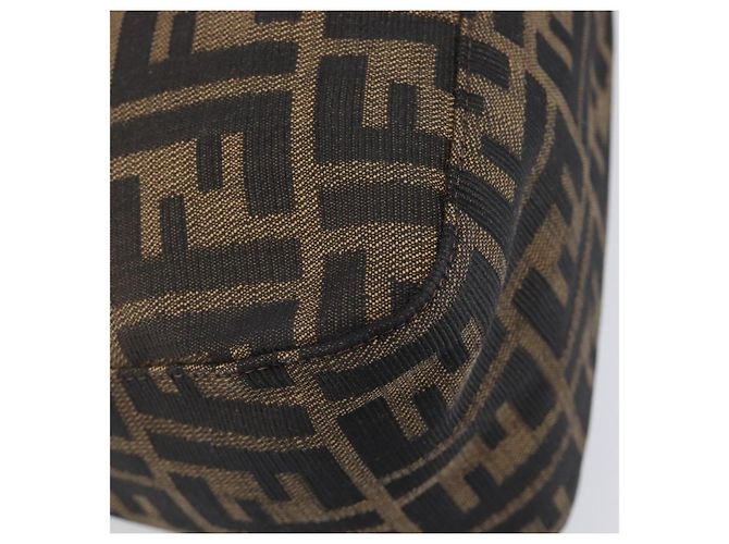 Borsa a tracolla FENDI Zucca Canvas Mamma Baguette Marrone Nero Auth am12622V - vista 15
