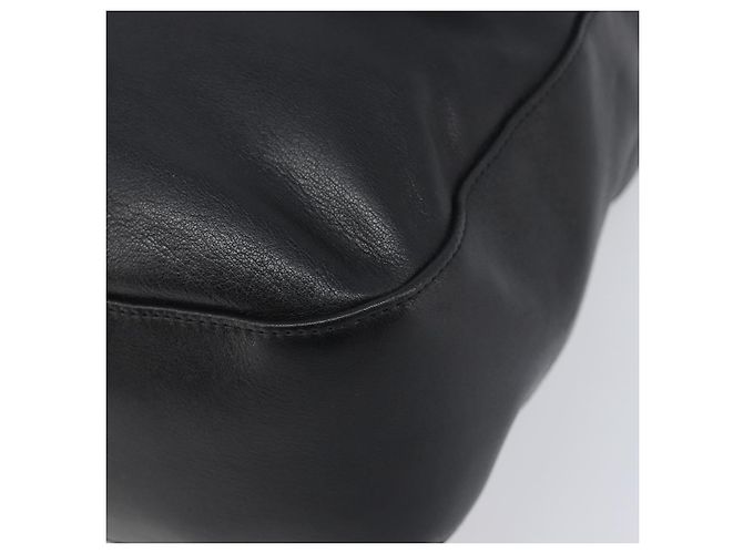 Bolsa de Ombro BALLY em Couro Preta e Dourada Auth 202700V Preto Dourado - vista 10