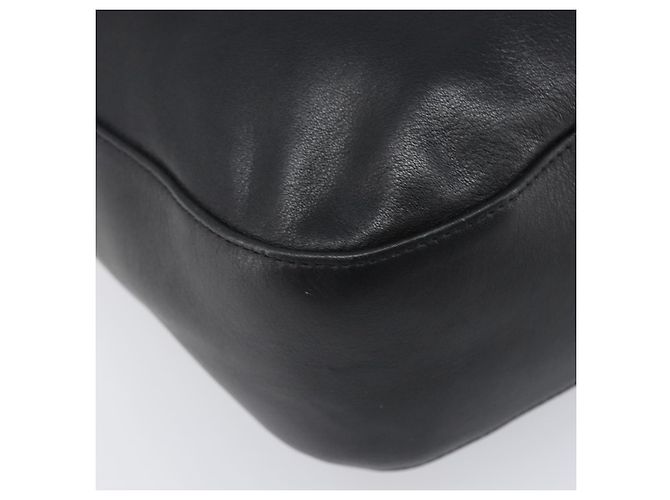 Bolsa de Ombro BALLY em Couro Preta e Dourada Auth 202700V Preto Dourado - vista 11
