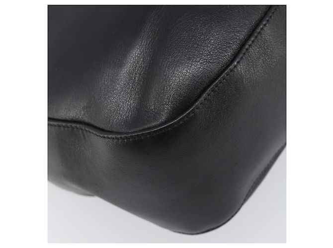 Bolsa de Ombro BALLY em Couro Preta e Dourada Auth 202700V Preto Dourado - vista 13