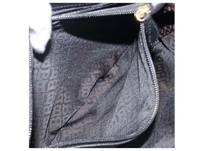 Bolsa de Ombro BALLY em Couro Preta e Dourada Auth 202700V Preto Dourado - vista 23