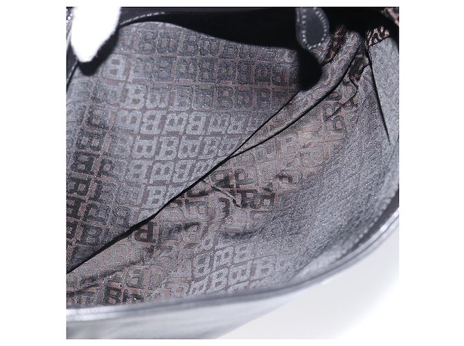Bolsa de Ombro BALLY em Couro Preta e Dourada Auth 202700V Preto Dourado - vista 24