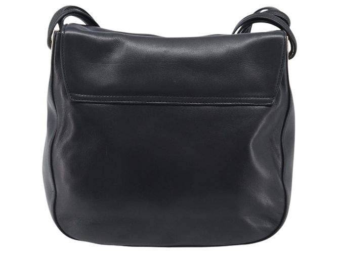 Bolsa de Ombro BALLY em Couro Preta e Dourada Auth 202700V Preto Dourado - vista 3