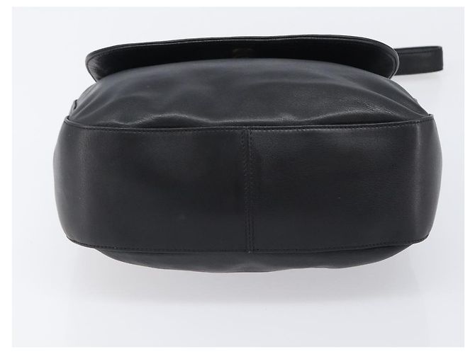 Bolsa de Ombro BALLY em Couro Preta e Dourada Auth 202700V Preto Dourado - vista 9