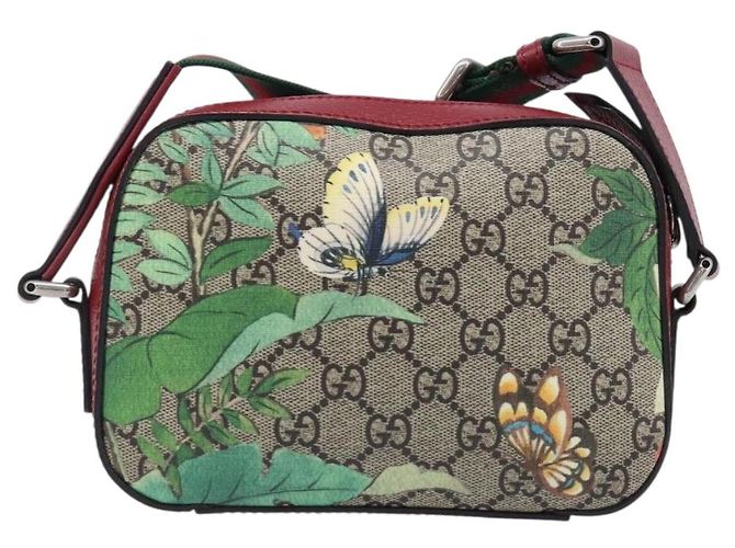 Borsa a tracolla GUCCI GG Supreme PVC Beige Silver 450948 Auth 202809SAV Argento - vista 3