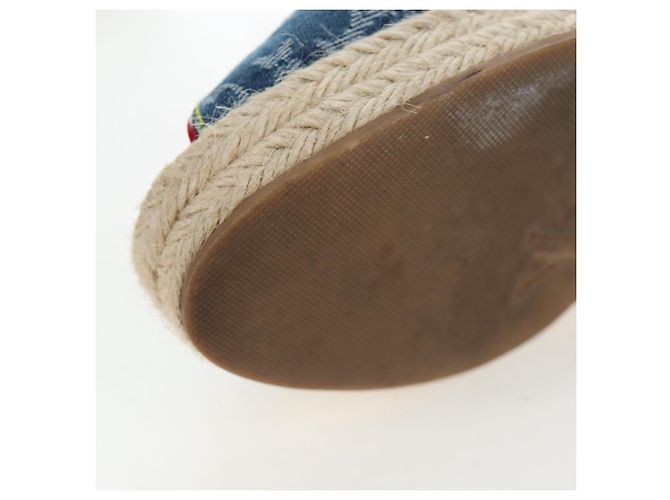 LOUIS VUITTON Monogram Denim Espadrille Sandalen Blue LV Auth ar14173V Blau Monogramm - Ansicht 10