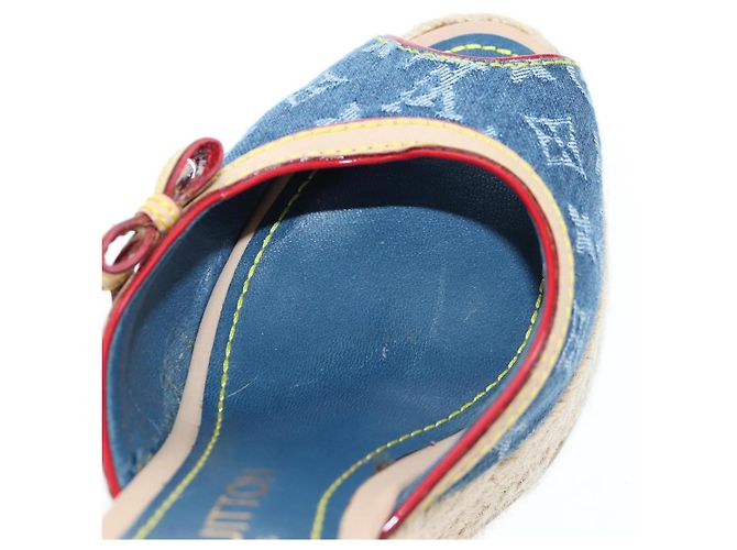 LOUIS VUITTON Monogram Denim Espadrille Sandalen Blue LV Auth ar14173V Blau Monogramm - Ansicht 18