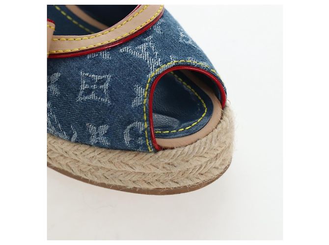 LOUIS VUITTON Monogram Denim Espadrille Sandalen Blue LV Auth ar14173V Blau Monogramm - Ansicht 19