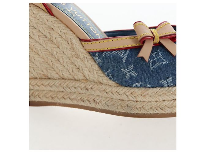 LOUIS VUITTON Monogram Denim Espadrille Sandalen Blue LV Auth ar14173V Blau Monogramm - Ansicht 20