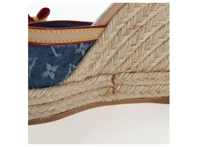 LOUIS VUITTON Monogram Denim Espadrille Sandalen Blue LV Auth ar14173V Blau Monogramm - Ansicht 21