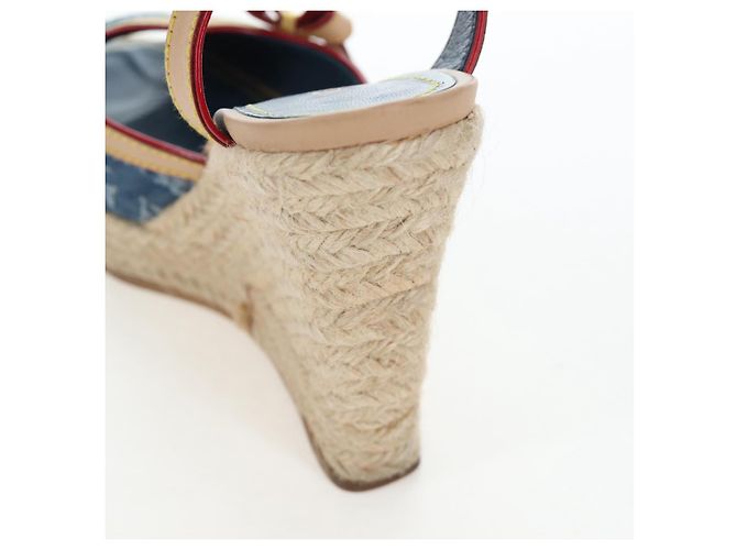 LOUIS VUITTON Monogram Denim Espadrille Sandalen Blue LV Auth ar14173V Blau Monogramm - Ansicht 22