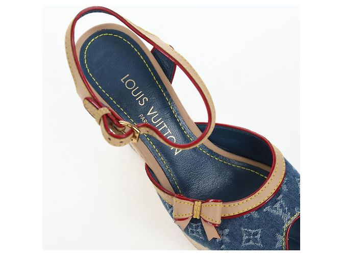 LOUIS VUITTON Monogram Denim Espadrille Sandalen Blue LV Auth ar14173V Blau Monogramm - Ansicht 27