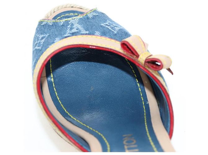 LOUIS VUITTON Monogram Denim Espadrille Sandalen Blue LV Auth ar14173V Blau Monogramm - Ansicht 31