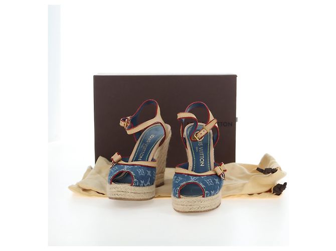 LOUIS VUITTON Monogram Denim Espadrille Sandalen Blue LV Auth ar14173V Blau Monogramm - Ansicht 33