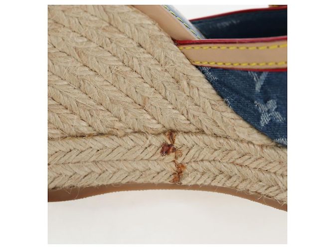 LOUIS VUITTON Monogram Denim Espadrille Sandalen Blue LV Auth ar14173V Blau Monogramm - Ansicht 8